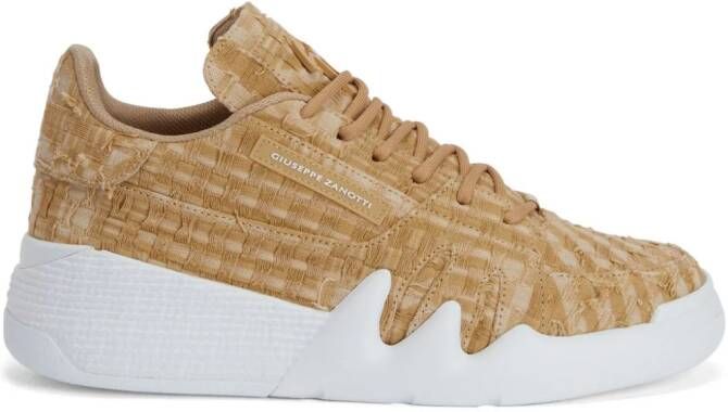 Giuseppe Zanotti Talon sneakers met jacquard Beige