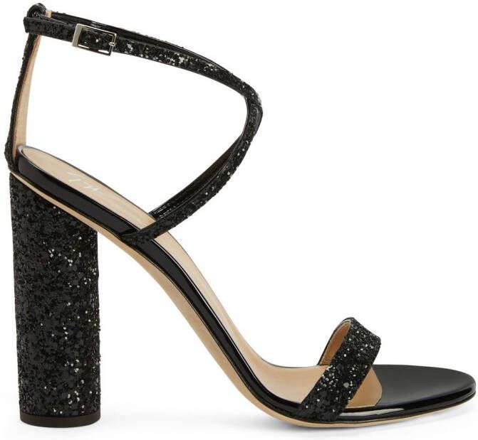 Giuseppe Zanotti Tara sandalen met glitter Zwart