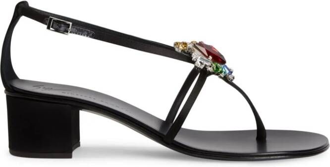 Giuseppe Zanotti Tarassacum sandalen verfraaid met kristallen Zwart