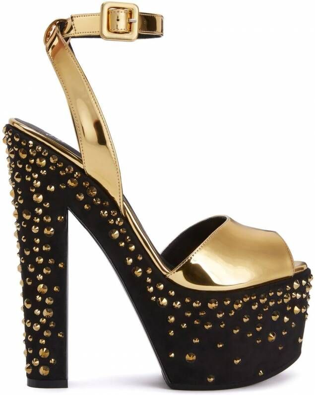 Giuseppe Zanotti Tarifa Jewel sandalen met plateauzool Goud