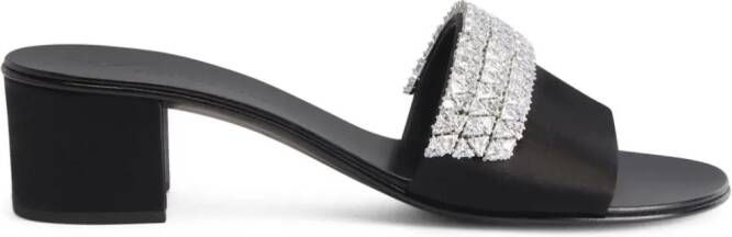 Giuseppe Zanotti Tesy 40 mm muiltjes met stras Zwart
