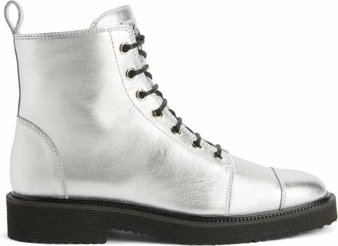 Giuseppe Zanotti Thora laarzen met veters Zilver