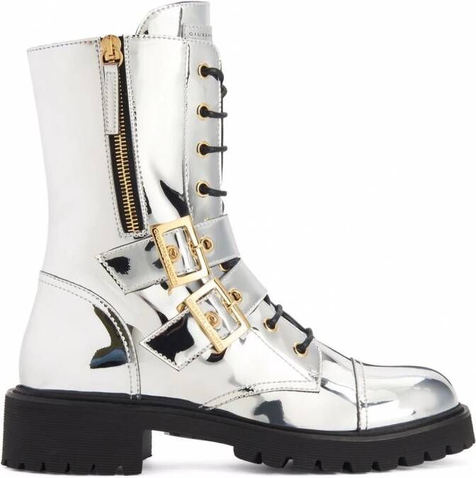 Giuseppe Zanotti Tifa metallic laarzen Zilver