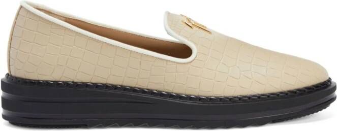 Giuseppe Zanotti Tim leren loafers Beige