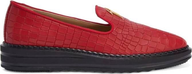 Giuseppe Zanotti Tim leren loafers Rood