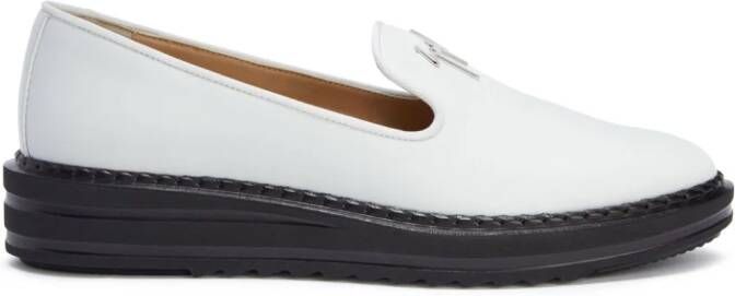 Giuseppe Zanotti Tim leren loafers Wit