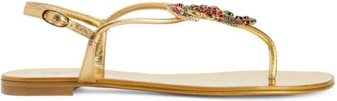 Giuseppe Zanotti Tropical Beach leren sandalen Goud
