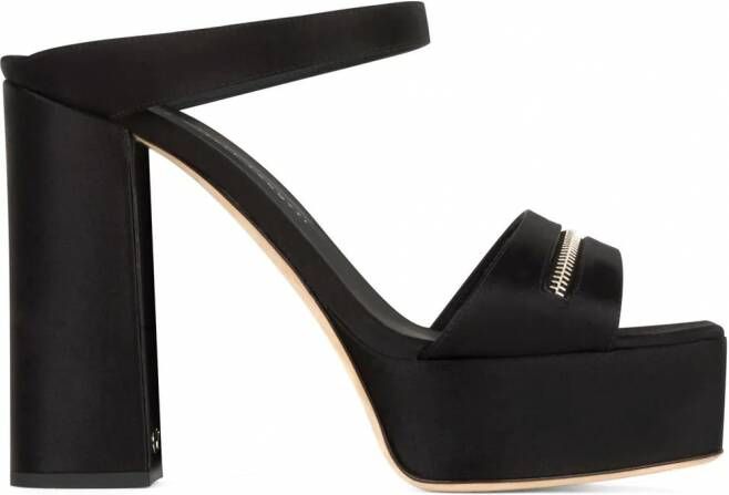Giuseppe Zanotti Tytania sandalen met plateauzool Zwart