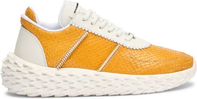 Giuseppe Zanotti Urchin leren sneakers Geel