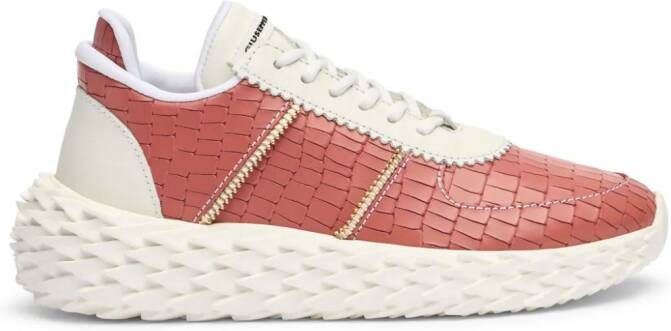 Giuseppe Zanotti Urchin leren sneakers Rood