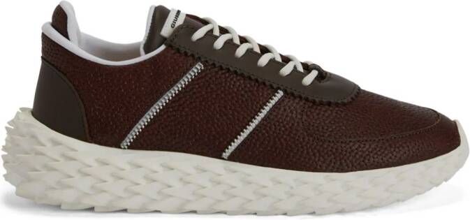 Giuseppe Zanotti Urchin leren sneakers Bruin