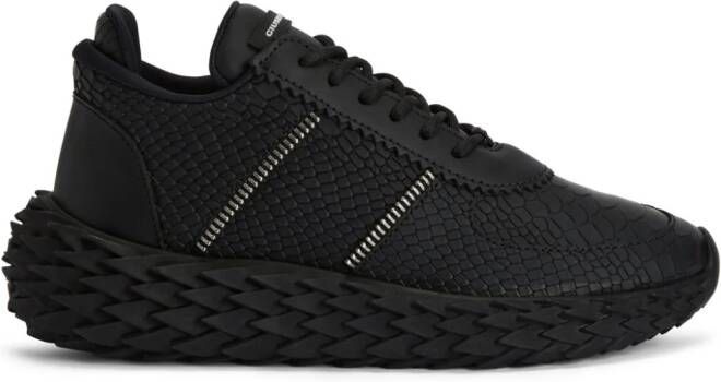 Giuseppe Zanotti Urchin leren sneakers Zwart