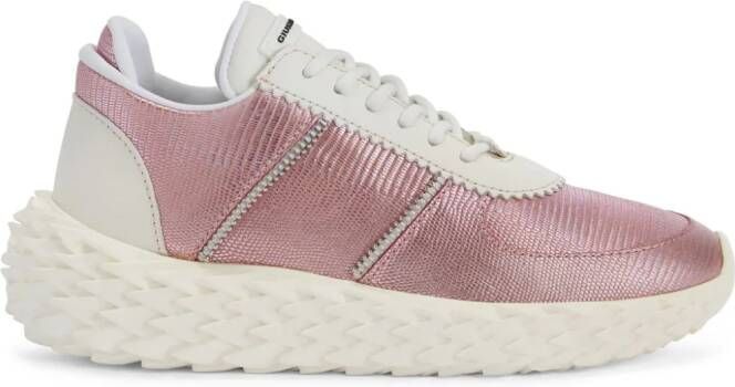 Giuseppe Zanotti Urchin sneakers met hagedissenhuid-effect Roze