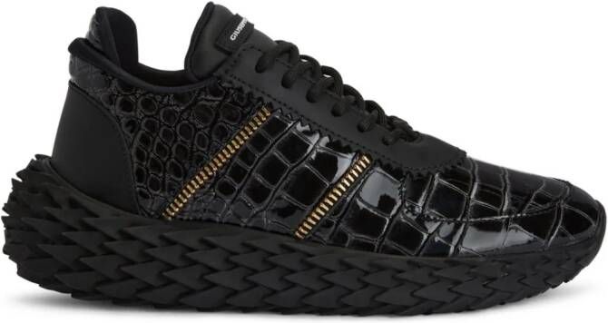 Giuseppe Zanotti Urchin sneakers met krokodillen-reliëf Zwart