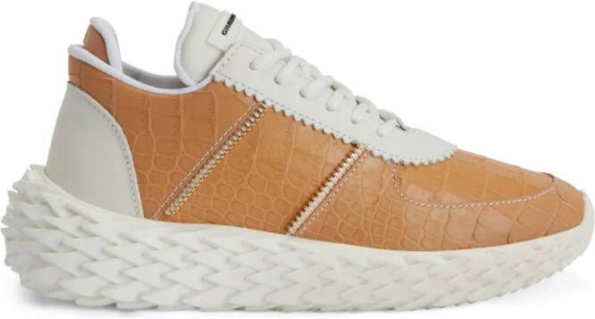 Giuseppe Zanotti Urchin sneakers met krokodillenprint Bruin