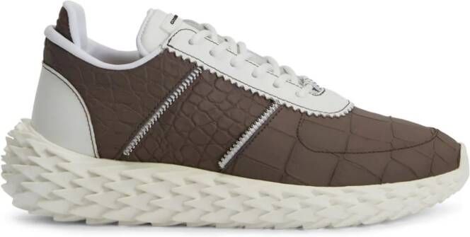 Giuseppe Zanotti Urchin sneakers met logopatch Bruin