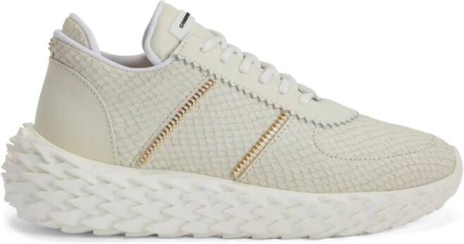 Giuseppe Zanotti Urchin sneakers met slangenleer-effect Wit