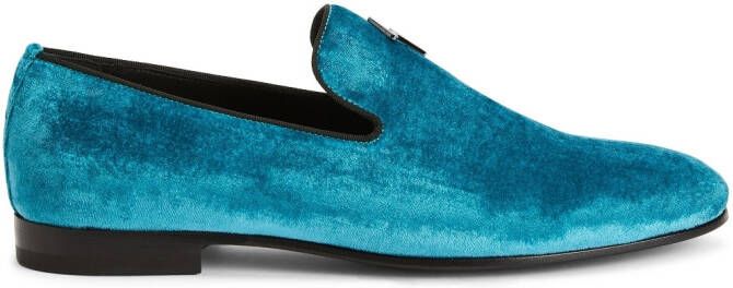 Giuseppe Zanotti Fluwelen loafers Blauw