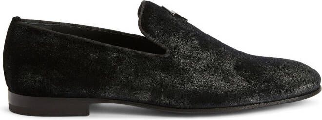 Giuseppe Zanotti Fluwelen loafers Zwart