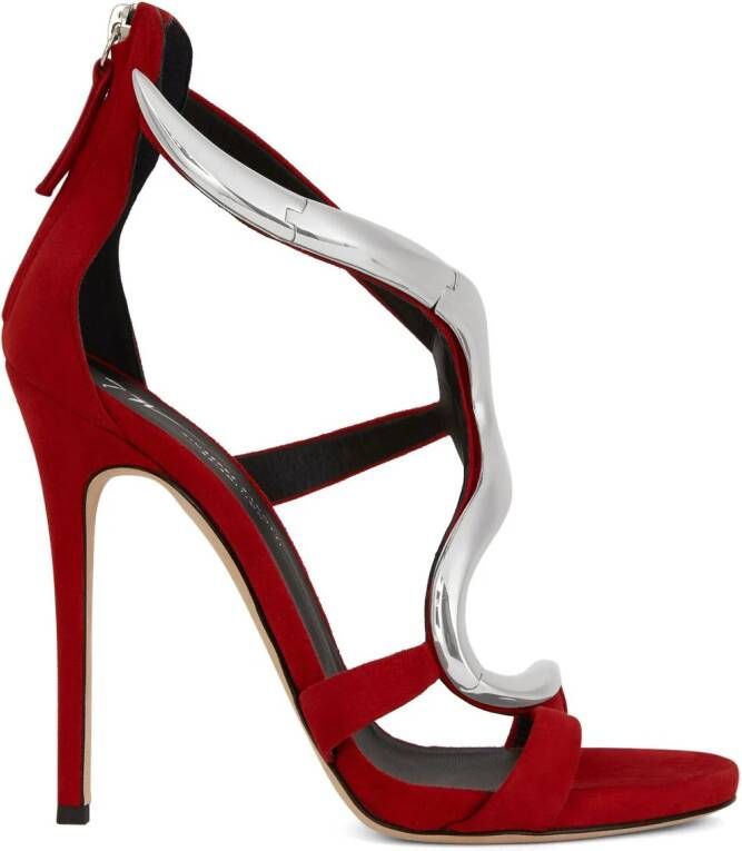 Giuseppe Zanotti Venere metallic sandalen Rood