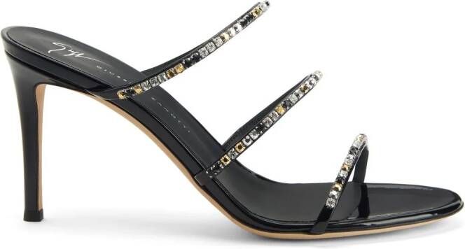 Giuseppe Zanotti 85 mm Dark Colorful sandalen Zwart