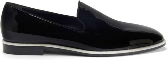 Giuseppe Zanotti Vilbert leren loafers met gelakte afwerking Zwart