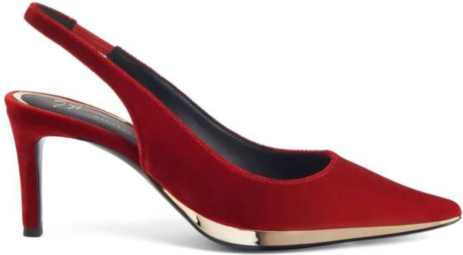 Giuseppe Zanotti Virgyn fluwelen pumps Rood