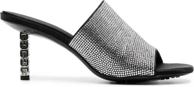 Givenchy G Cube 70mm rhinestone-embellished mules Zilver