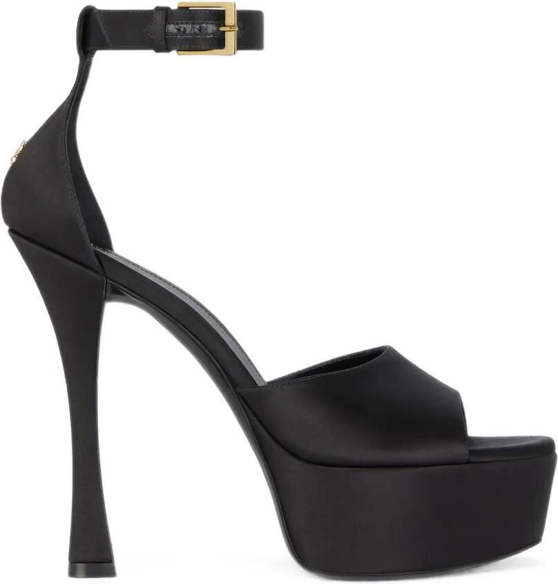 Givenchy 4G Liquid satijnen sandalen met plateauzool Zwart