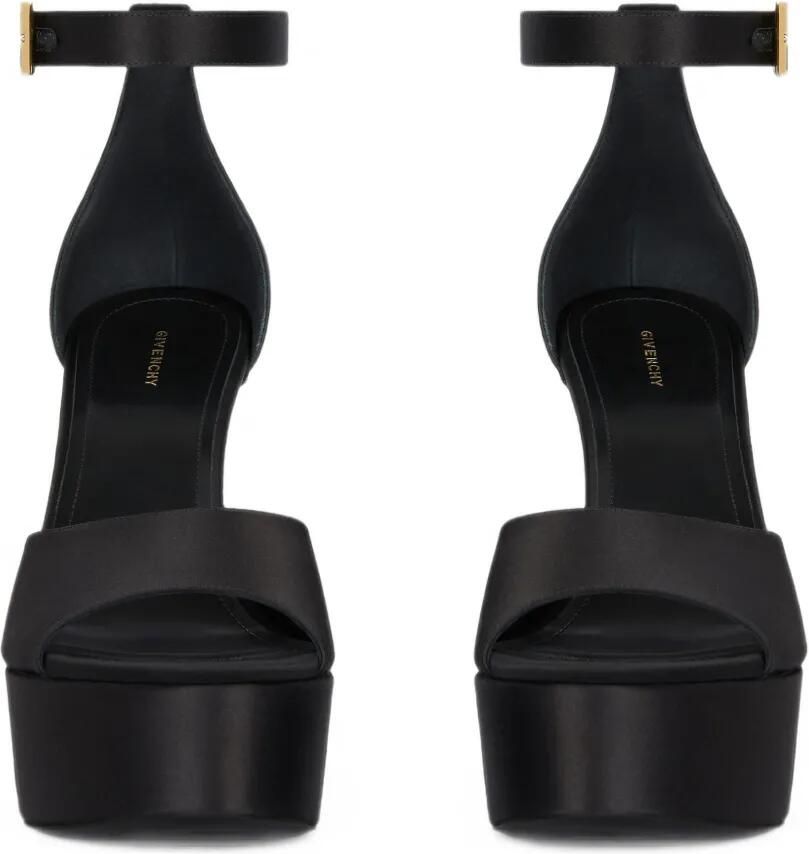 Givenchy 4G Liquid satijnen sandalen met plateauzool Zwart - Foto 3