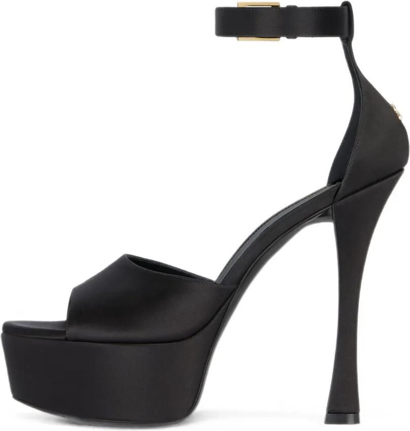 Givenchy 4G Liquid satijnen sandalen met plateauzool Zwart - Foto 4