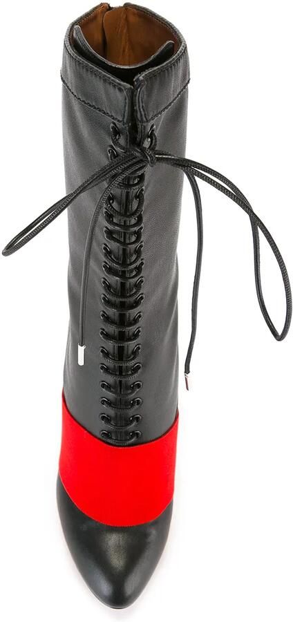 Givenchy contrast panel lace-up boots Zwart