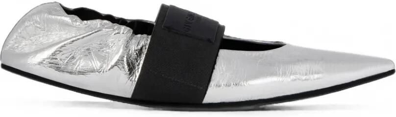 Givenchy Crush ballerina's van metallic leer met gekreukt effect Zilver