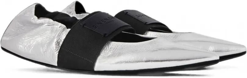 Givenchy Crush ballerina's van metallic leer met gekreukt effect Zilver - Foto 5