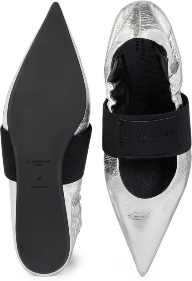 Givenchy Crush ballerina's van metallic leer met gekreukt effect Zilver - Foto 3