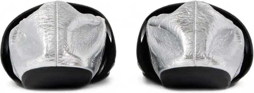Givenchy Crush ballerina's van metallic leer met gekreukt effect Zilver - Foto 4