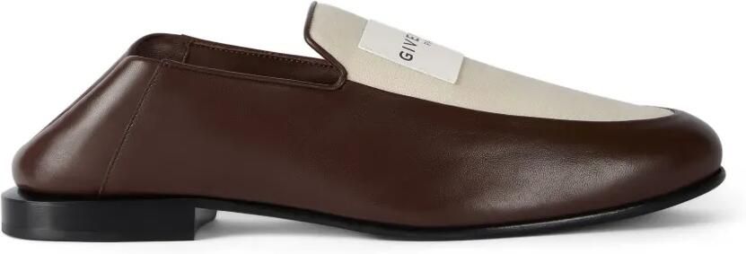 Givenchy Label loafers van glanzend leer en canvas Bruin