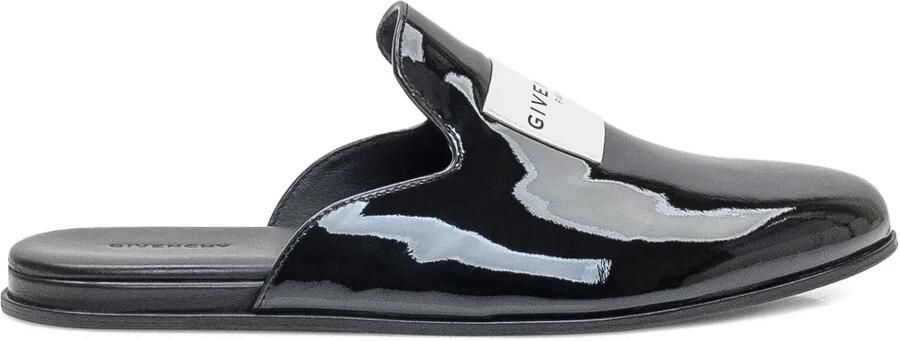 Givenchy Label platte lakleren muiltjes Zwart