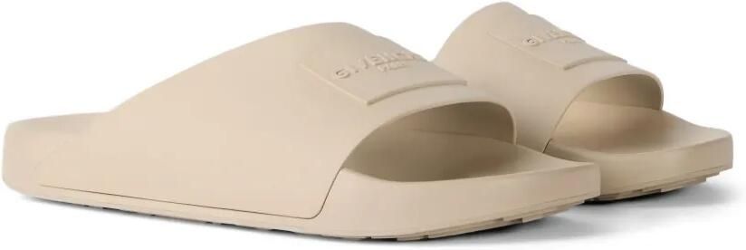Givenchy Label Slide rubberen muiltjes Beige - Foto 4