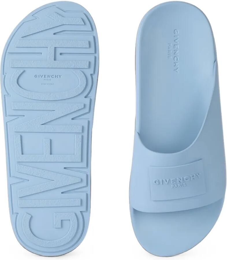 Givenchy Label Slide rubberen muiltjes Blauw - Foto 2