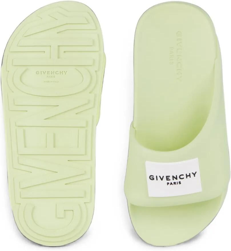 Givenchy Label Slide rubberen muiltjes Groen - Foto 2