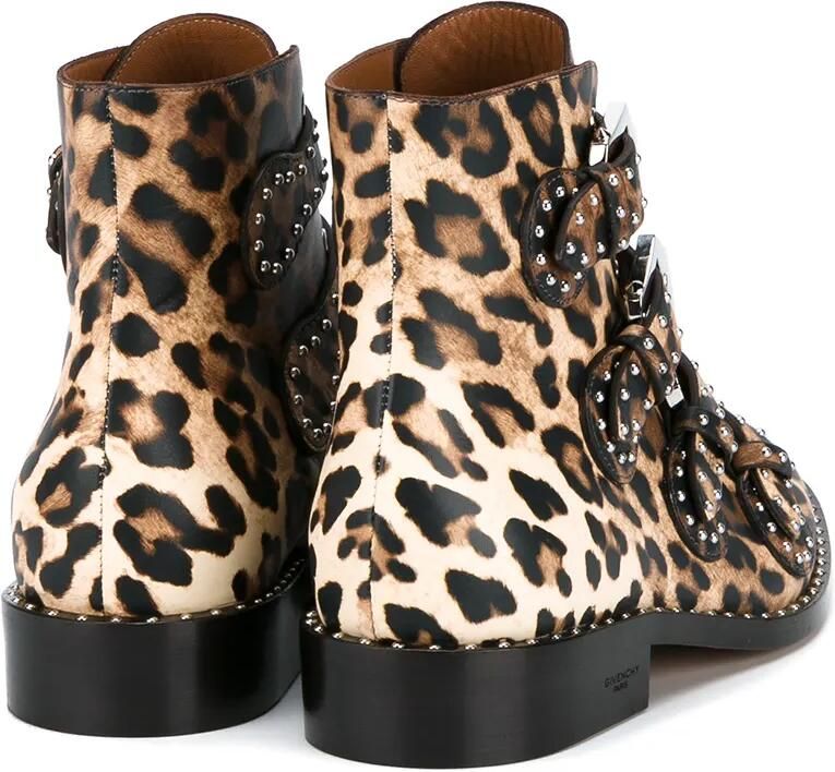 Givenchy leopard print boots Zwart