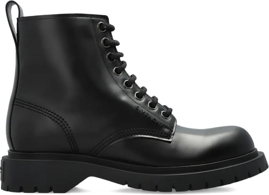 Givenchy Leren bikerlaarzen met veters Zwart