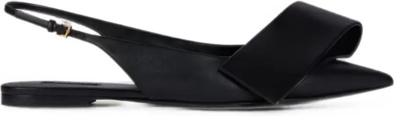 Givenchy Platte slingbacks van leer met gedraaid lint Zwart