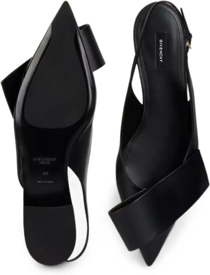 Givenchy Platte slingbacks van leer met gedraaid lint Zwart - Foto 2