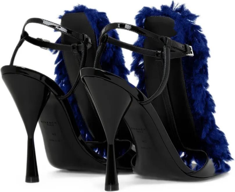 Givenchy Pompom lakleren en gebreide sandalen met hak Blauw - Foto 3