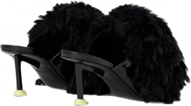 Givenchy Pompom lakleren gebreide muiltjes Zwart - Foto 3