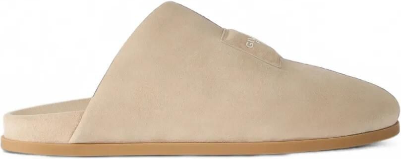 Givenchy Puffy suède muiltjes met logo-patch Beige