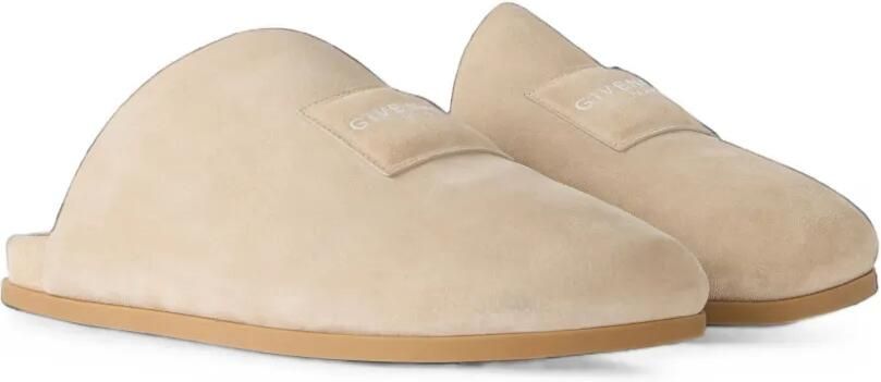 Givenchy Puffy suède muiltjes met logo-patch Beige - Foto 4