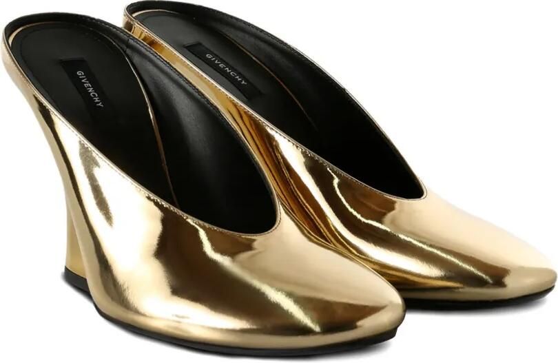 Givenchy Sculpturale muiltjes met spiegelend effect en hak Geel